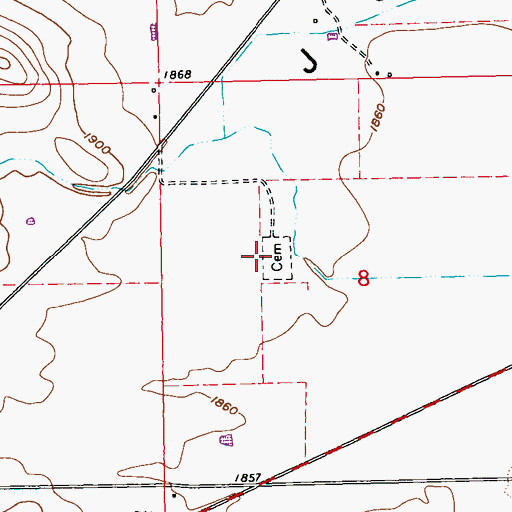 Topographic Map of Kelly Cemetery, OR