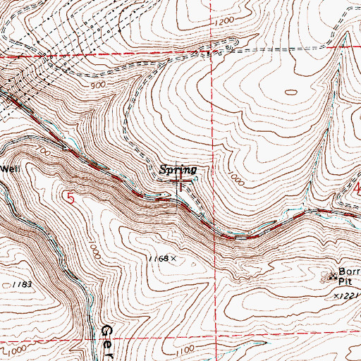 Topographic Map of Pioneer Spring, OR