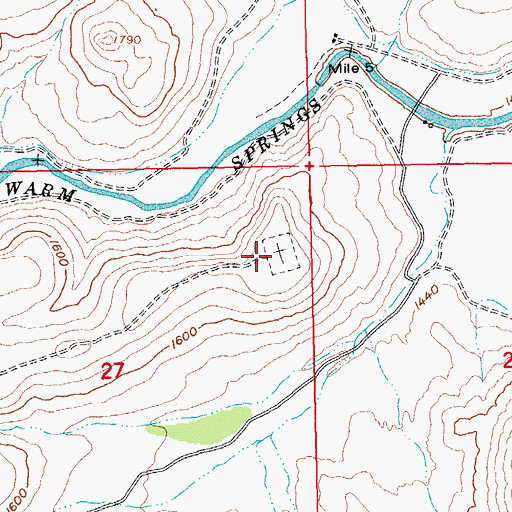 Topographic Map of Hot Springs Cemetery, OR