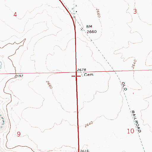 Topographic Map of Wilcox Cemetery, OR