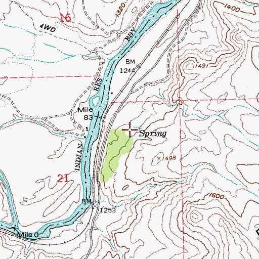 Topographic Map of Jersey Spring, OR