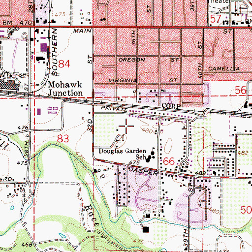 Topographic Map of Douglas (historical), OR