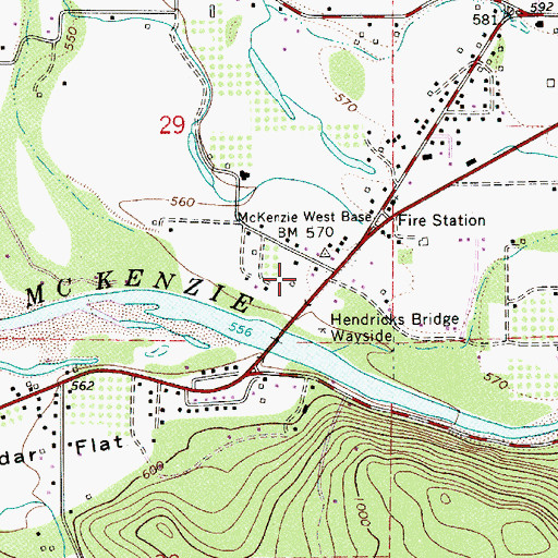 Topographic Map of Easton Spring, OR