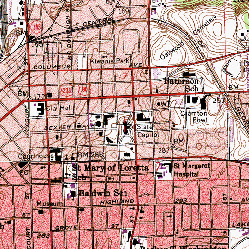 Topographic Map of Alabama State Capitol, AL