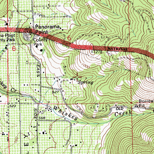 Topographic Map of Sanford Spring, OR