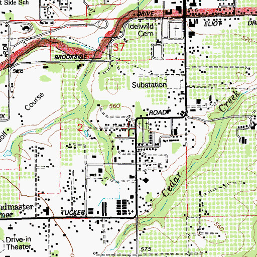 Topographic Map of Saint Mary's Cemetery, OR
