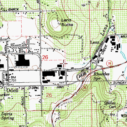 Topographic Map of Duckwall Reservoir, OR