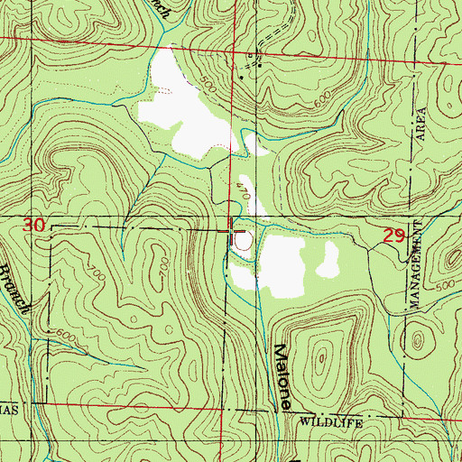 Topographic Map of Alabama Wildlife Refuge, AL