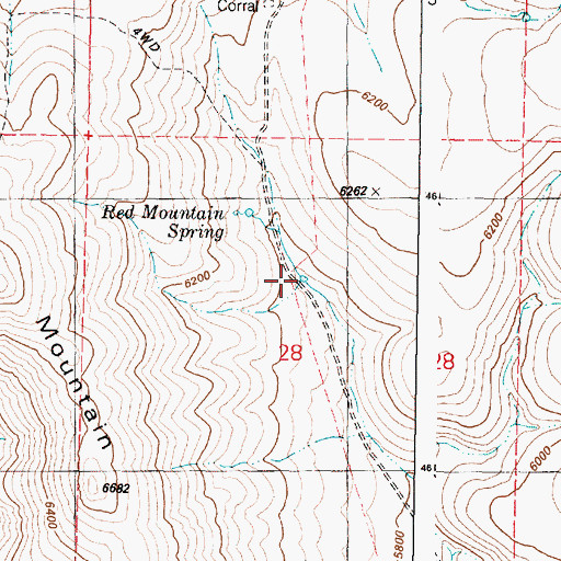 Topographic Map of Red Mountain Reservoir, OR