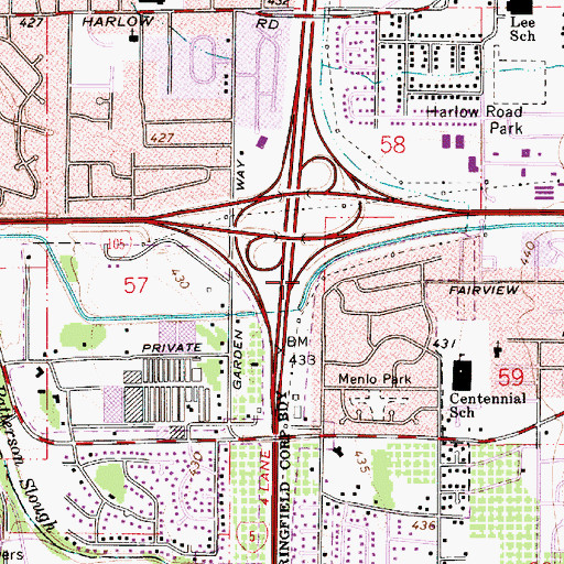 Topographic Map of Q Street Canal, OR