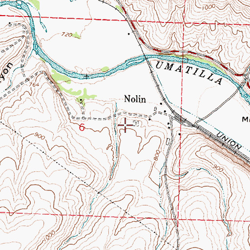 Topographic Map of Nolin Cemetery, OR