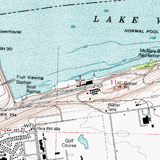 Topographic Map of McNary Beach, OR