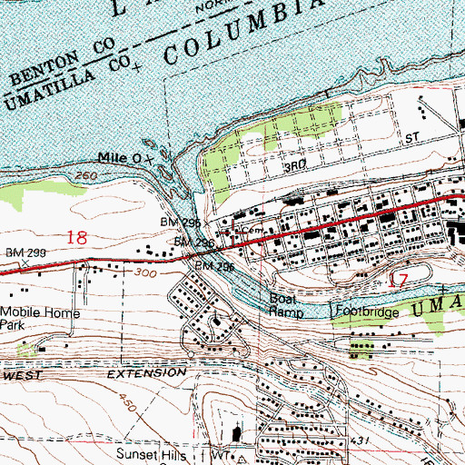 Topographic Map of Pioneer Memorial Cemetery, OR