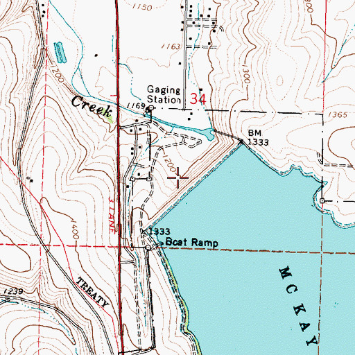 Topographic Map of McKay Dam, OR