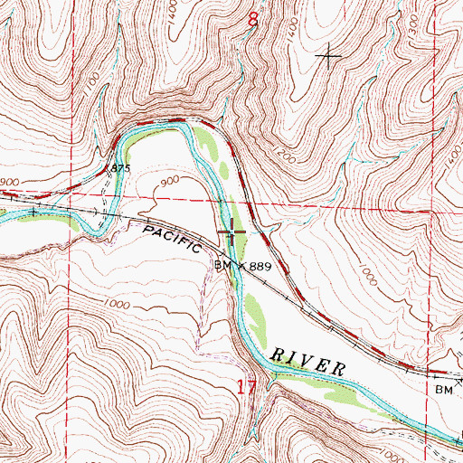 Topographic Map of Campbell, OR