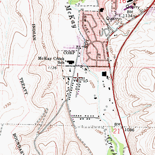 Topographic Map of Glendale, OR