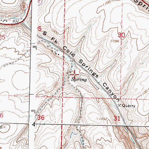 Topographic Map of Badger Springs, OR