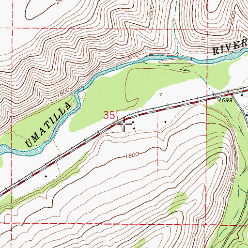 Topographic Map of Tumia (historical), OR