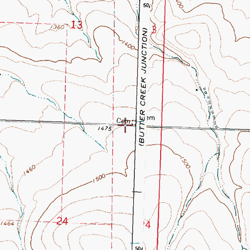 Topographic Map of Sand Hollow Cemetery, OR