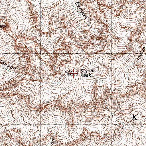 Topographic Map of Signal Peak, AZ