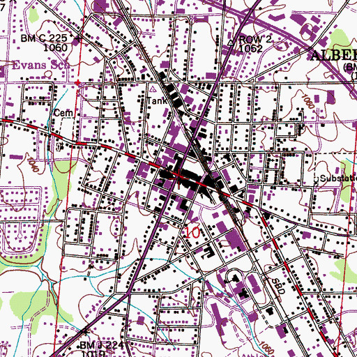 Topographic Map of Albertville, AL