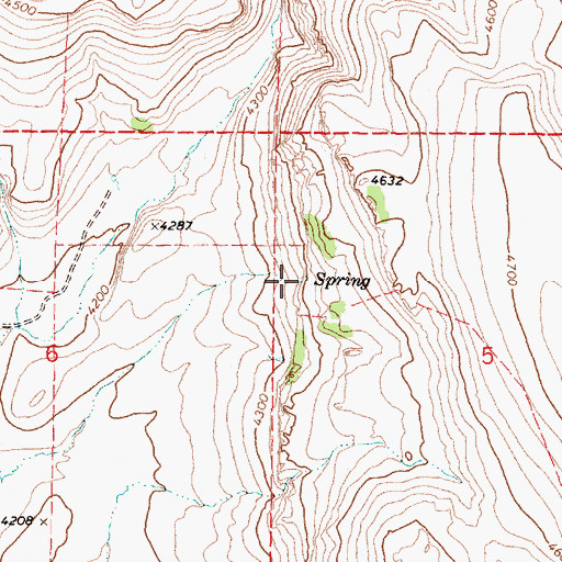 Topographic Map of Hornbeck Spring, OR