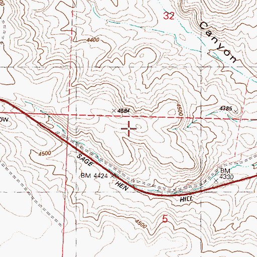Topographic Map of Sage Hen Hill, OR