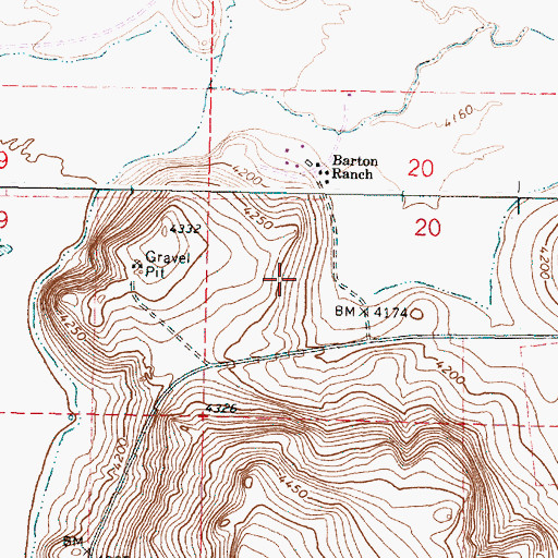 Topographic Map of Highline Ditch, OR