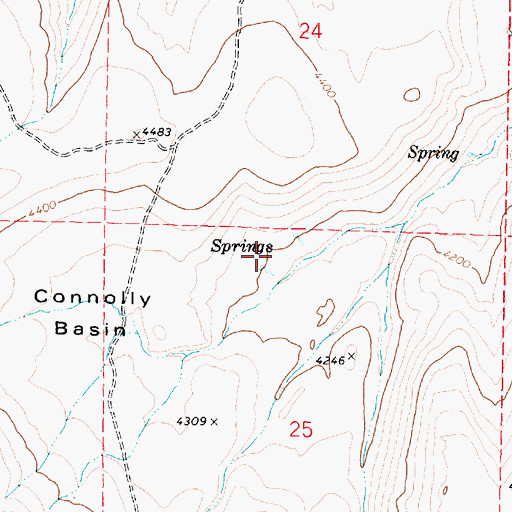 Topographic Map of Connolly Basin Spring, OR