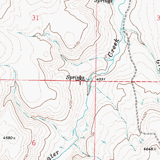 Topographic Map of Mountain Ash Springs, OR