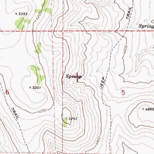Topographic Map of Step Spring, OR