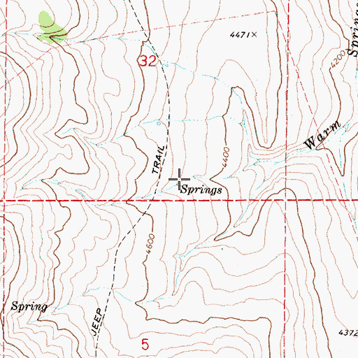 Topographic Map of Cold Springs, OR