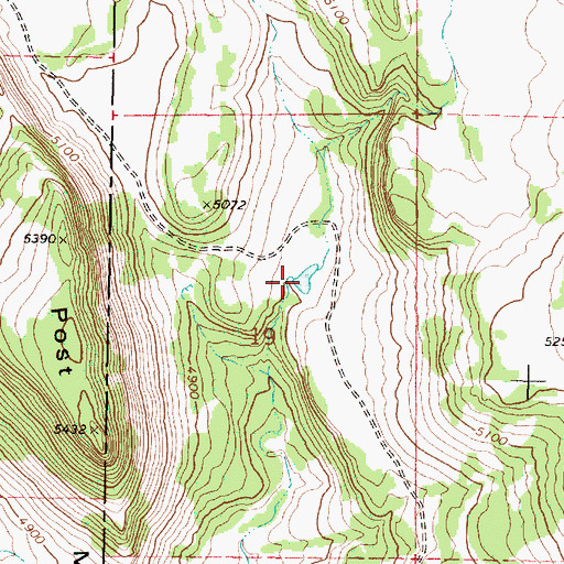 Topographic Map of Post Camp Reservoir, OR