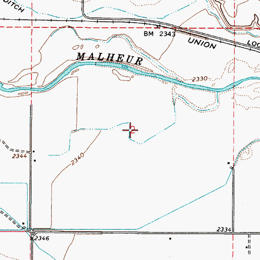 Topographic Map of Stacey Ditch, OR