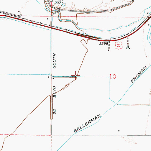 Topographic Map of Boston Drain, OR
