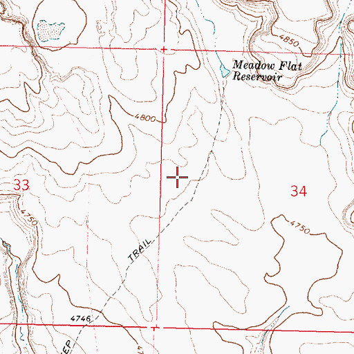 Topographic Map of Meadow Flat, OR
