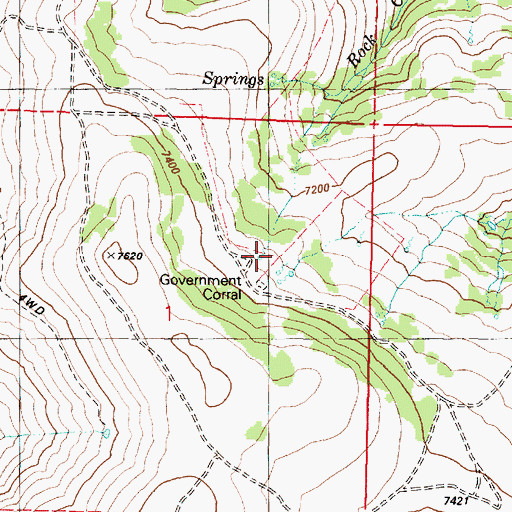 Topographic Map of Government Spring, OR