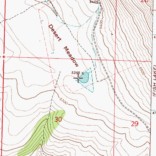 Topographic Map of Fred Riddles Reservoir, OR