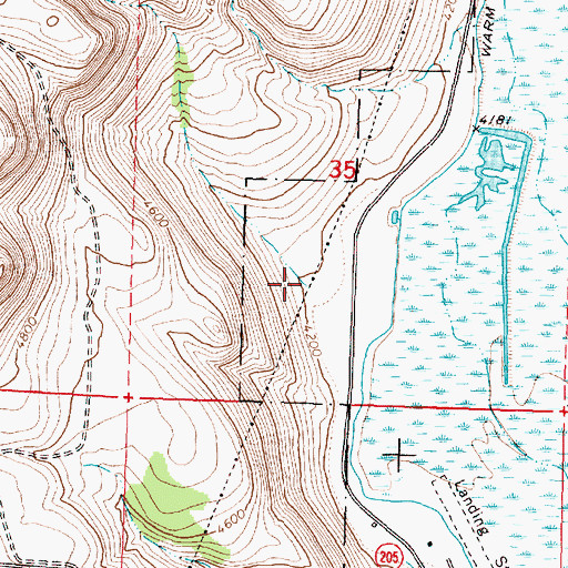 Topographic Map of Warm Springs Creek, OR