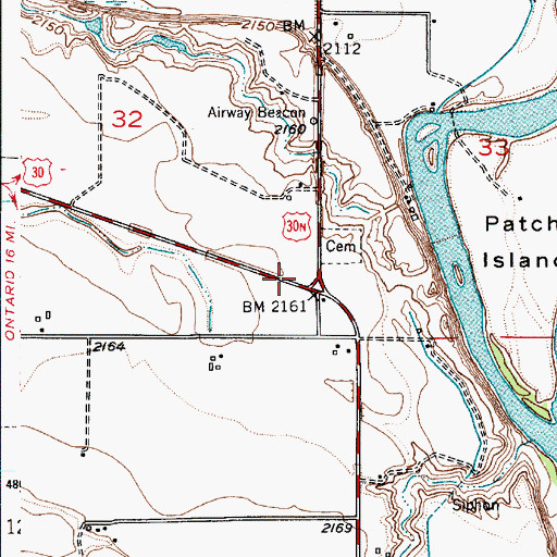 Topographic Map of Weiser Junction, OR