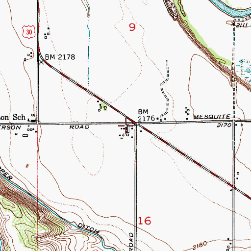 Topographic Map of Mosquite (historical), OR