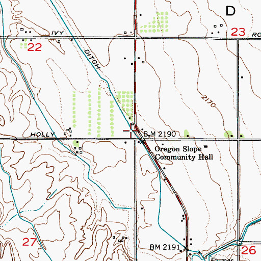 Topographic Map of Oregon Slope, OR