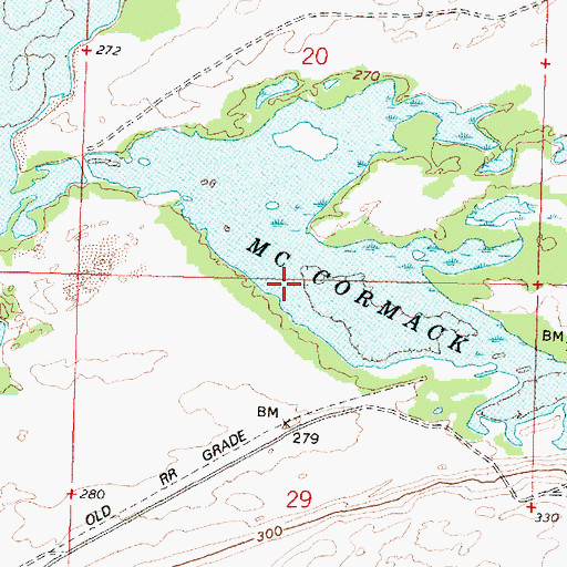 Topographic Map of McCormack Slough, OR