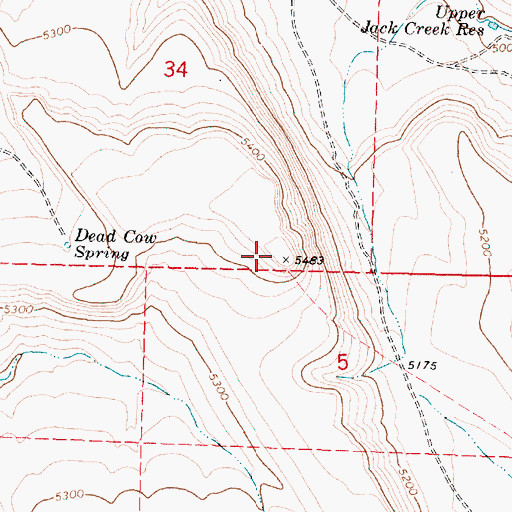 Topographic Map of Jack Mountain, OR