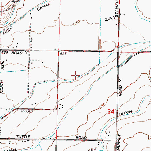 Topographic Map of Stanfield Drain, OR