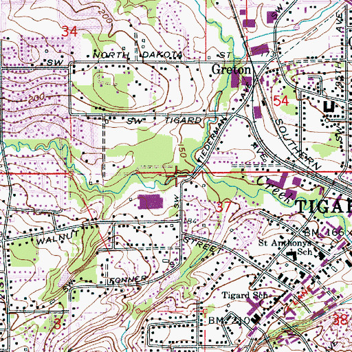 Topographic Map of Summer Creek, OR