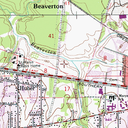 Topographic Map of Johnston Creek, OR