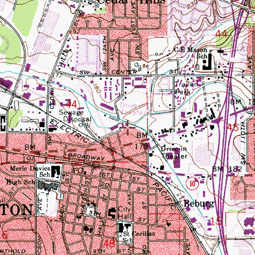 Topographic Map of Hall Creek, OR