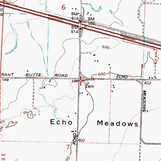Topographic Map of Baumgardner Cemetery, OR