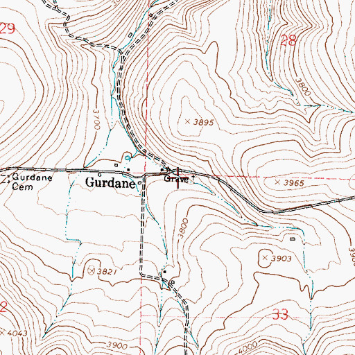Topographic Map of Patterson Grave, OR